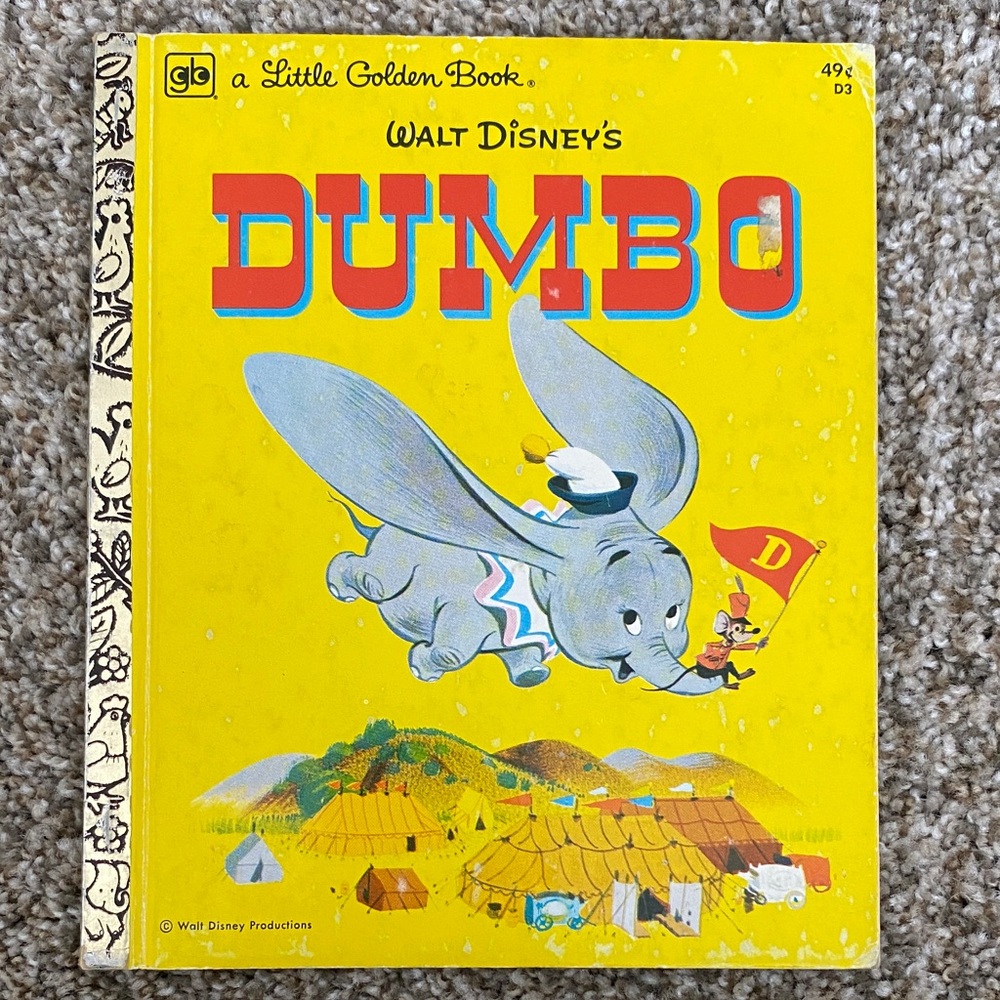 💜 2/$25 Dumbo Little Golden Book